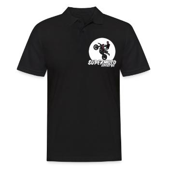 Supermoto / Supermotard / Supermoto Wheelie Biker - Men's Polo Shirt - black - Front - Kai (181cm)