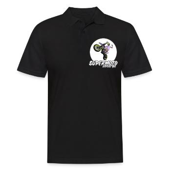 Supermoto / Supermotard / Supermoto Wheelie Biker - Men's Polo Shirt - black - Front - Kai (181cm)
