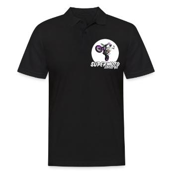 Supermoto / Supermotard / Supermoto Wheelie Biker - Men's Polo Shirt - black - Front - Kai (181cm)