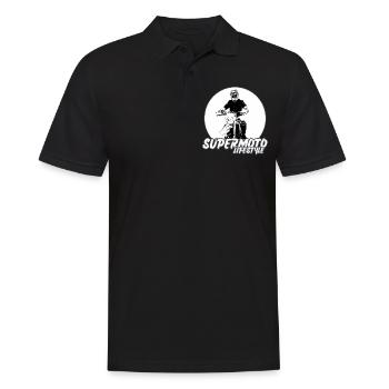 Supermoto / Supermotard / Supermoto Wheelie Biker - Polo Homme - noir - Devant - Kai (181cm)