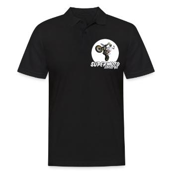 Supermoto / Supermotard / Supermoto Wheelie Biker - Men's Polo Shirt - black - Front - Kai (181cm)