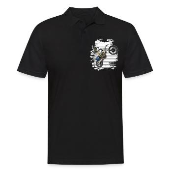 Motocross / Enduro / Freestyle mx / Dirtbike retro - Men's Polo Shirt - black - Front - Kai (181cm)