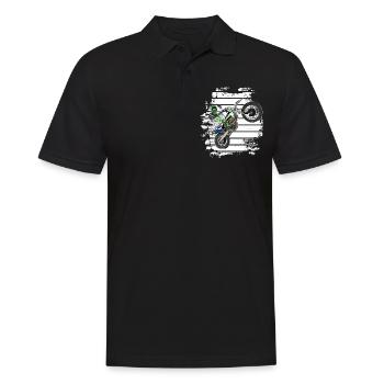 Motocross / Enduro / Freestyle mx / Dirtbike retro - Männer Poloshirt - Schwarz - Vorne - Kai (181cm)