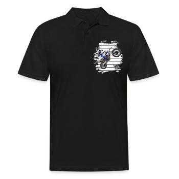 Motocross / Enduro / Freestyle mx / Dirtbike retro - Männer Poloshirt - Schwarz - Vorne - Kai (181cm)