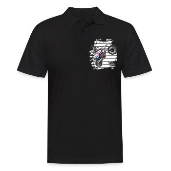 Motocross / Enduro / Freestyle mx / Dirtbike retro - Men's Polo Shirt - black - Front - Kai (181cm)