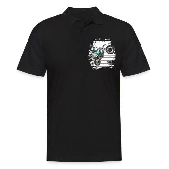 Motocross / Enduro / Freestyle mx / Dirtbike rétro - Polo Homme - noir - Devant - Kai (181cm)