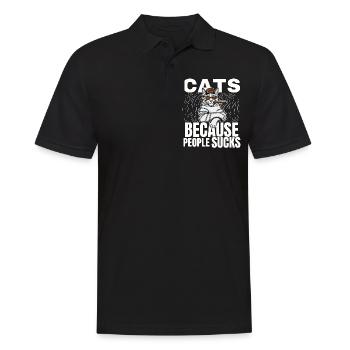 Cat Cat Cat Shirt Cat Gift Idea Kitten - Polo Homme - noir - Devant - Kai (181cm)