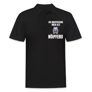 Gelangweiltes Nilpferd / Nölpferd / Keinen Bock - Männer Poloshirt - Schwarz - Vorne - Kai (181cm)