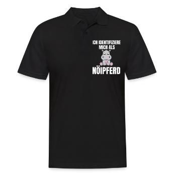 Gelangweiltes Nilpferd / Nölpferd / Keinen Bock - Männer Poloshirt - Schwarz - Vorne - Kai (181cm)