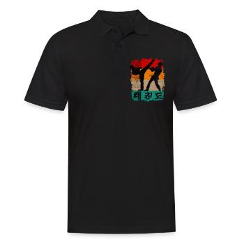 Taekwondo - Männer Poloshirt - Schwarz - Vorne - Kai (181cm)
