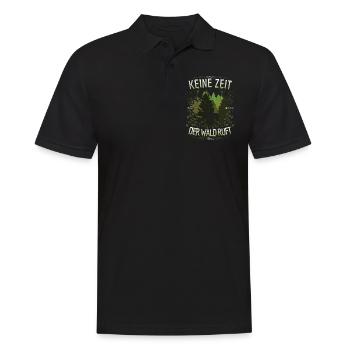No time the forest calls deer autumn season - Men's Polo Shirt - black - Front - Kai (181cm)