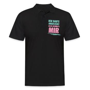 Ich habs angeleckt also ists meins - Männer Poloshirt - Schwarz - Vorne - Kai (181cm)