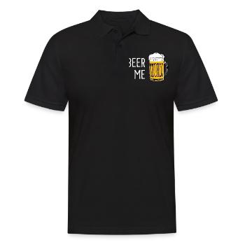 Beer Me Minimalist Beer Designs Boissons froides - Polo Homme - noir - Devant - Kai (181cm)