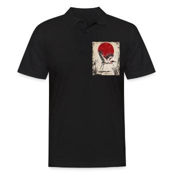 Crane Art Art Japonais Vintage Rétro - Polo Homme - noir - Devant - Kai (181cm)