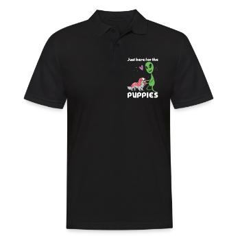 Seulement ici pour les chiots d’extraterrestres - Polo Homme - noir - Devant - Kai (181cm)