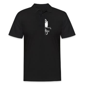 Cadeau de vélo de vélo cool messenger - Polo Homme - noir - Devant - Kai (181cm)