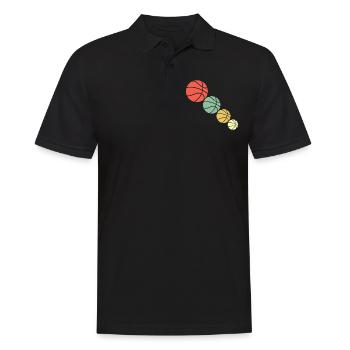 Basketball Retro Basketball - Männer Poloshirt - Schwarz - Vorne - Kai (181cm)