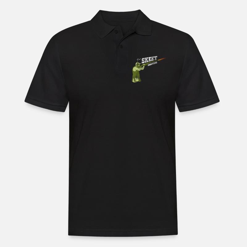 Skeet Schießen Tontauben - Männer Poloshirt - Schwarz