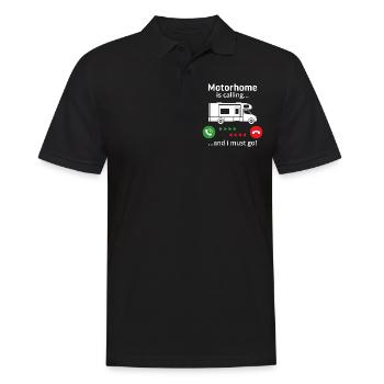 Motorhome is calling and i must go - Männer Poloshirt - Schwarz - Vorne - Kai (181cm)