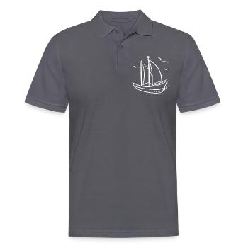 bateau à voile croquis - Polo Homme - charbon - Devant - Nico (186cm)