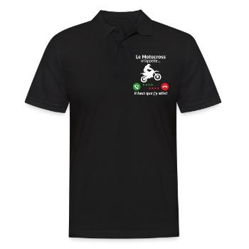 Le motocross m'appelle il faut que j'y aille - Polo Homme - noir - Devant - Kai (181cm)