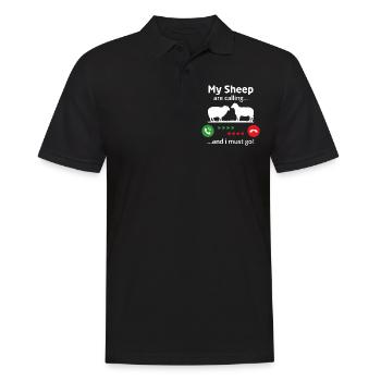 meine Schafe rufen und ich muss gehen - Männer Poloshirt - Schwarz - Vorne - Kai (181cm)