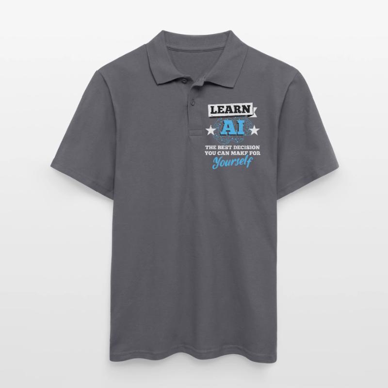 Robot AI Software Developer Computer Nerd Geeks Men's Polo Shirt