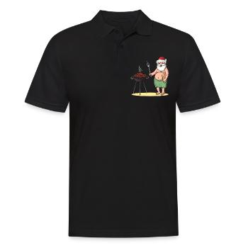 BBQ Weihnachtsmann Grill Christmas in July - Männer Poloshirt - Schwarz - Vorne - Kai (181cm)