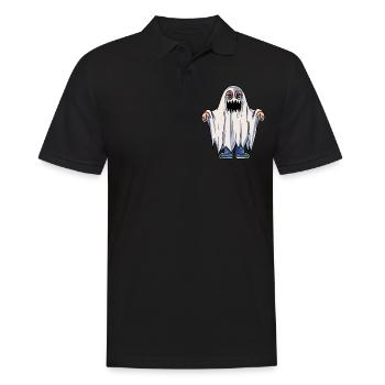 Kids Ghost Costume - Men's Polo Shirt - black - Front - Kai (181cm)