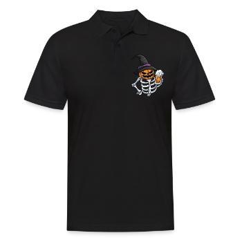 Skeleton Pumpkin Face - Men's Polo Shirt - black - Front - Kai (181cm)