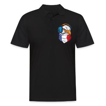 US Adlerkopf - Männer Poloshirt - Schwarz - Vorne - Kai (181cm)