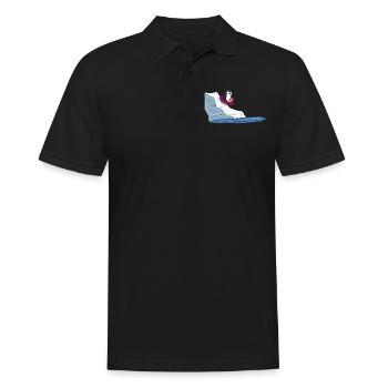 Schlittenfahren Pinguin - Männer Poloshirt - Schwarz - Vorne - Kai (181cm)