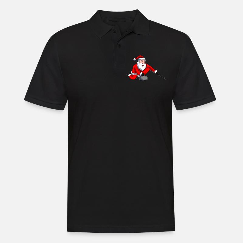 Weihnachtsmann Curling - Männer Poloshirt - Schwarz
