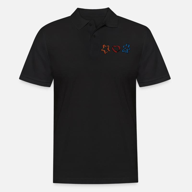 Ausstechformen Backform - Männer Poloshirt - Schwarz
