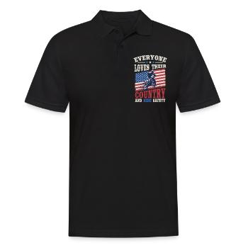 Amerikanische Flagge Motocross Dirt Bike - Männer Poloshirt - Schwarz - Vorne - Kai (181cm)
