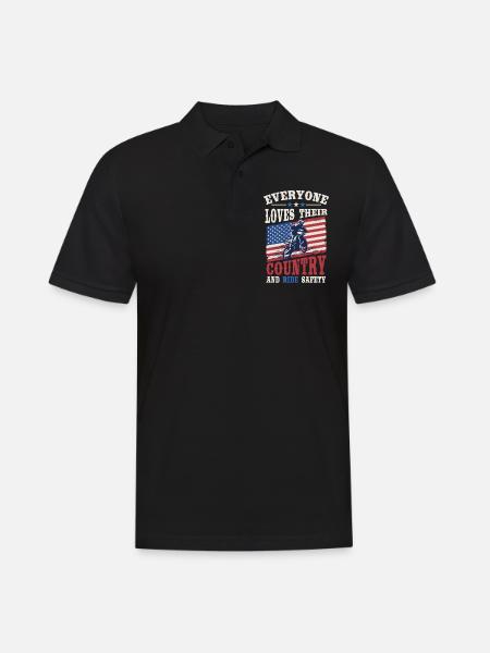 Amerikanische Flagge Motocross Dirt Bike - Männer Poloshirt - Schwarz