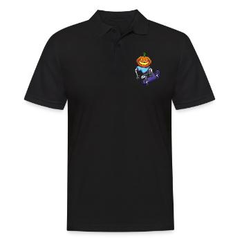 Pumpkin Skeleton Skater - Men's Polo Shirt - black - Front - Kai (181cm)