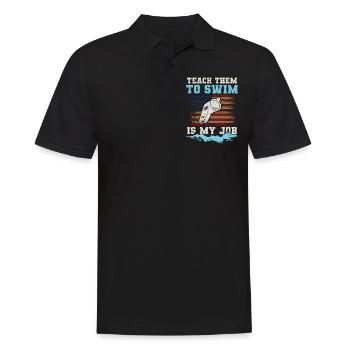 Water Sports Swimming Coach Instructor - Men's Polo Shirt - black - Front - Kai (181cm)