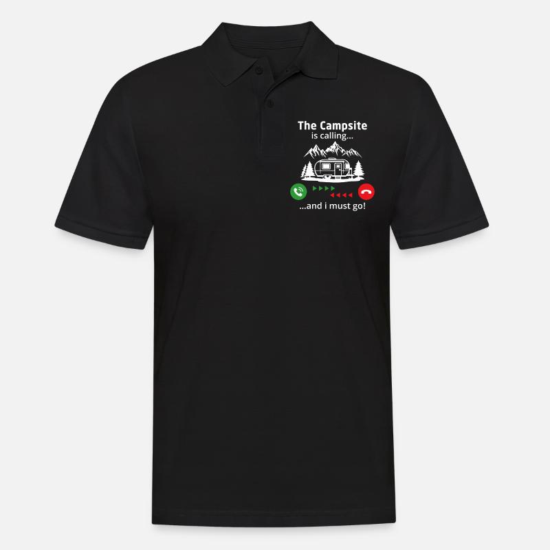 Der Campingplatz ruft und ich muss gehen - Männer Poloshirt - Schwarz