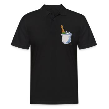 Champanger bottle of sparkling wine New Year - Men's Polo Shirt - black - Front - Kai (181cm)