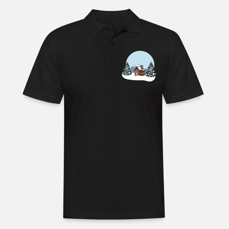 Winterlandschaft - Männer Poloshirt - Schwarz