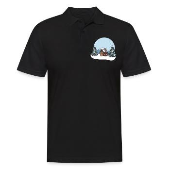 Winterlandschaft Schnee - Männer Poloshirt - Schwarz - Vorne - Kai (181cm)