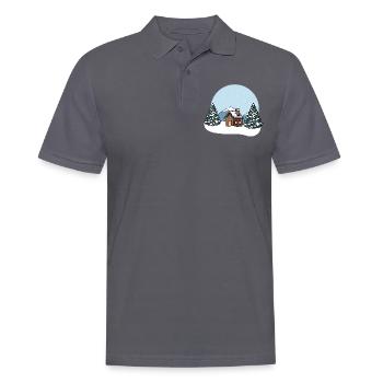 Winterlandschaft Schnee - Männer Poloshirt - Anthrazit - Vorne - Nico (186cm)