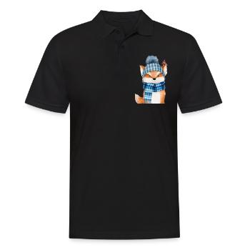 Winter Fuchs - Männer Poloshirt - Schwarz - Vorne - Kai (181cm)