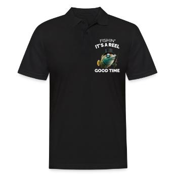 Fishin its a Reel Good Time - Pêche - Polo Homme - noir - Devant - Kai (181cm)