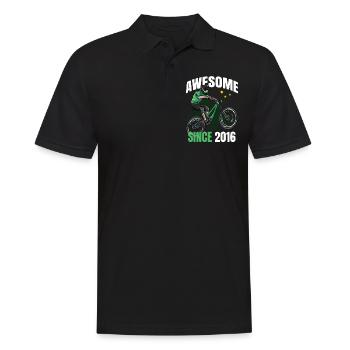 Awesome seit 2016 - 7. Mountainbike Geburtstag - Männer Poloshirt - Schwarz - Vorne - Kai (181cm)
