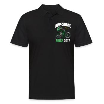 Awesome seit 2017 - 6. Mountainbike Geburtstag - Männer Poloshirt - Schwarz - Vorne - Kai (181cm)