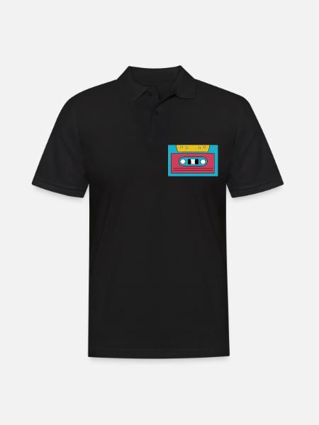 Kassette - Männer Poloshirt - Schwarz