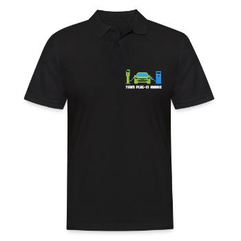 Team Plug-In-Hybrid: Green Driving - Men's Polo Shirt - black - Front - Kai (181cm)