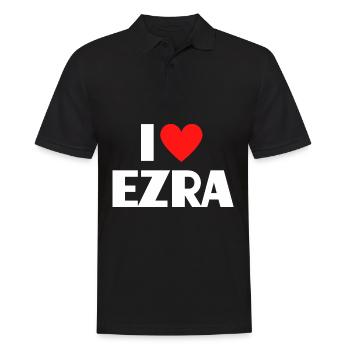 I Love Ezra Red Heart Love Fan Gift - Men's Polo Shirt - black - Front - Kai (181cm)